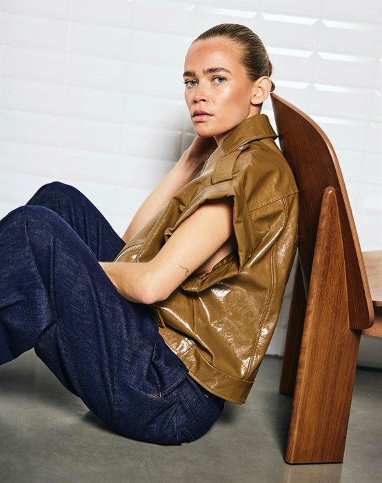 Gilian WBL Vegan Waistcoat Vest - Brown Stone